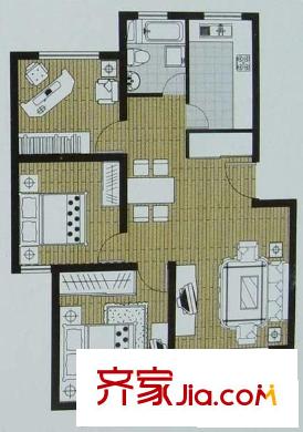 康橋月苑 3室 戶型圖