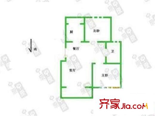 康橋月苑 3室 戶型圖