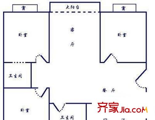 康橋月苑 3室 戶型圖