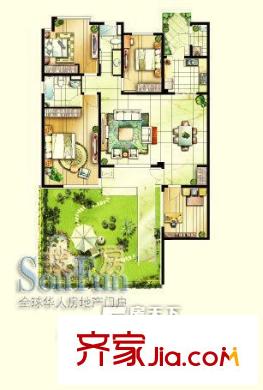 鹏欣一品漫城户型图户型图 4室2厅2卫1厨