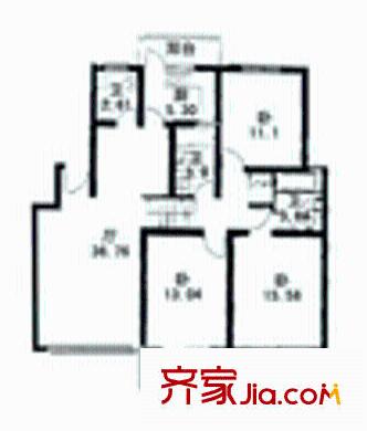銀泰花園戶型圖3室2廳3衛(wèi)1廚