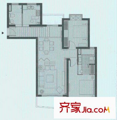 聯(lián)洋花園戶型圖2室2廳2衛(wèi)1廚