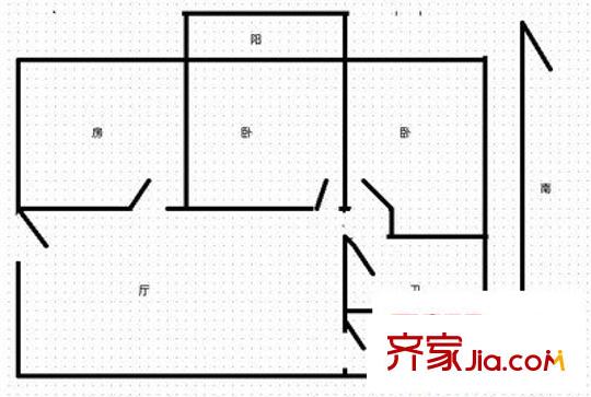 東城一村 3室 戶型圖