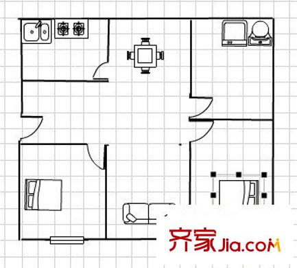 東城一村 2室 戶型圖