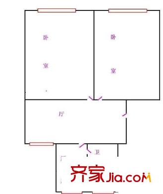 万源新城户型图户型图 2室2厅1卫1厨