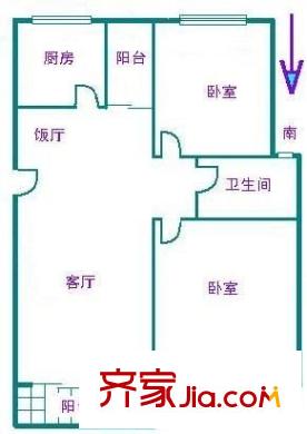 虹桥帝梵尼花园 2室 户型图