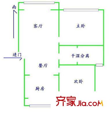 上海 住友名人苑2室 戶型圖