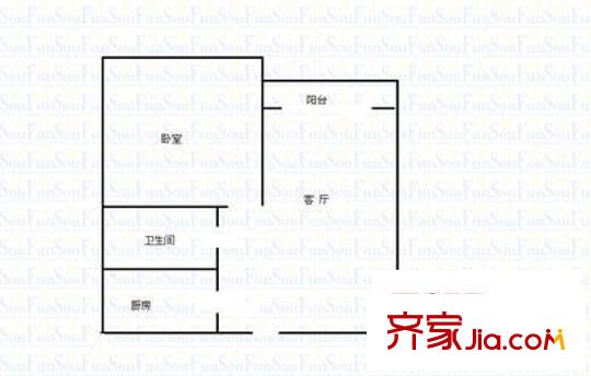 滨浦一村户型图户型图 1室1厅1卫1厨