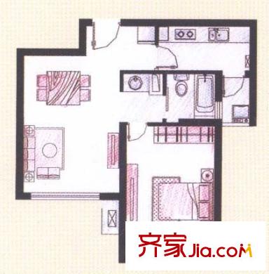 越秀苑户型图户型图 1室2厅1卫1厨
