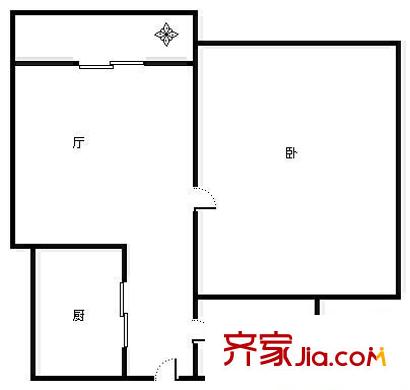 凌橋一村 1室 戶型圖