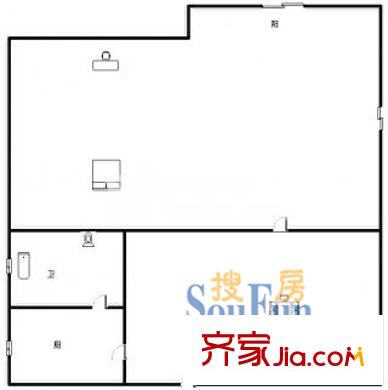 文匯小區(qū)戶型圖戶型圖 1室1廳1衛(wèi)1廚