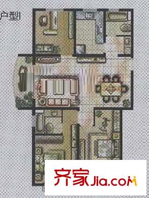 東方晶華園戶型圖戶型圖 2室2廳1衛(wèi)1廚