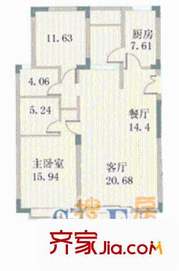 金桥湾清水苑户型图上海 金桥湾(中―南块) 户型图 2室2厅2卫1厨