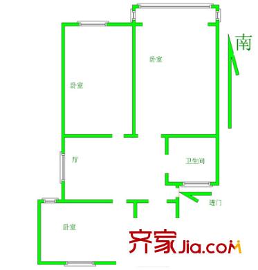 金浦小區(qū)(塘橋)戶型圖上海 金浦小區(qū)（塘橋） 戶型圖 3室1廳1衛(wèi)1廚