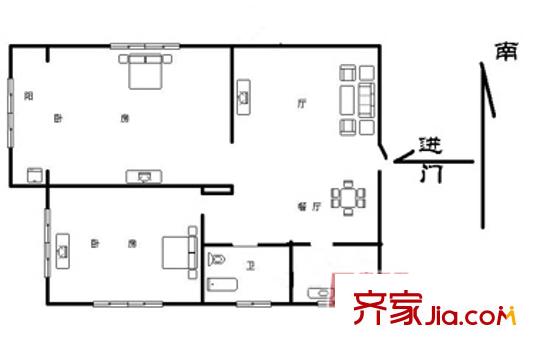 金浦小區(qū)(塘橋)戶型圖上海 金浦小區(qū)（塘橋） 戶型圖 2室2廳1衛(wèi)1廚