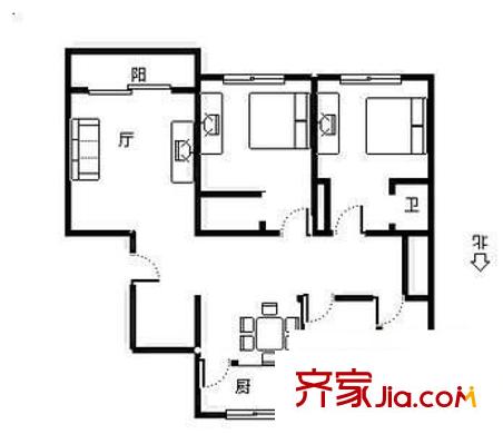 高東馨苑戶型圖戶型圖 3室2廳2衛(wèi)1廚