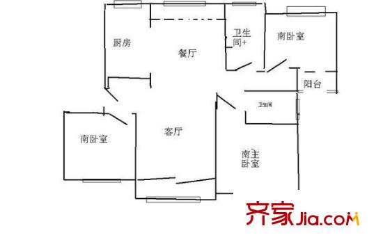 高東馨苑戶型圖戶型圖 3室2廳2衛(wèi)1廚