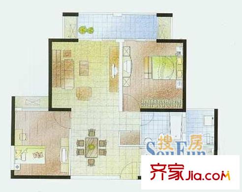 通阁小区 二室 户型图
