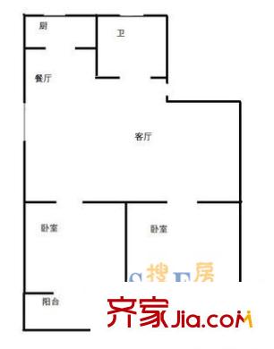 通阁小区 二室 户型图