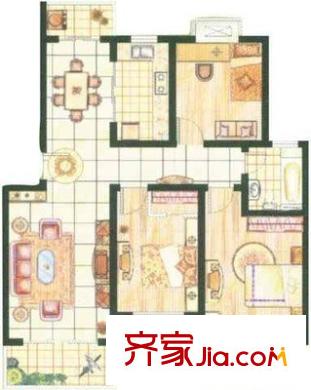 学院新村户型图户型图 3室2厅1卫1厨