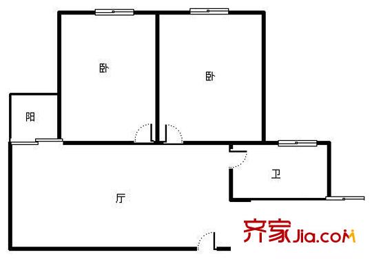 星頌家園戶型圖戶型圖 2室1廳1衛(wèi)1廚