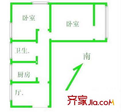 長(zhǎng)青教師大樓 2室 戶(hù)型圖