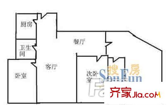 华苑大厦 3室 户型图