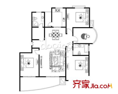 陸家嘴峰會(huì) 4室 戶型圖