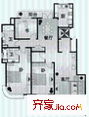 悉尼陽(yáng)光戶型圖3室2廳2衛(wèi)1廚
