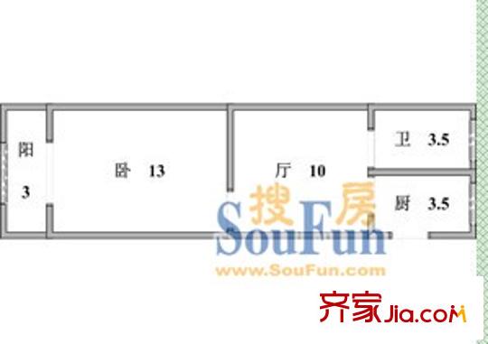 莘松五村1室1厅1卫1厨