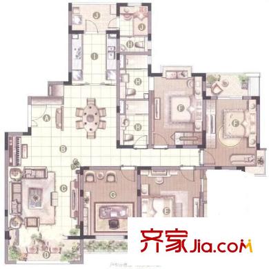 徐虹华庭户型图户型图 4室2厅2卫1厨
