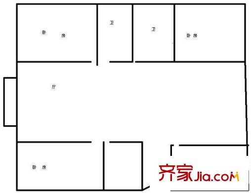 徐虹华庭户型图户型图 4室2厅2卫1厨