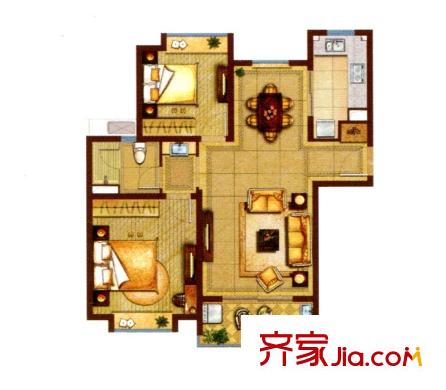 合生前灘一號戶型圖A戶型戶型圖 2室2廳1衛(wèi)1廚