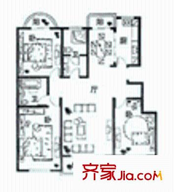 華南名苑戶型圖3室2廳2衛(wèi)2廚