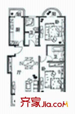 華南名苑戶型圖2室2廳2衛(wèi)1廚