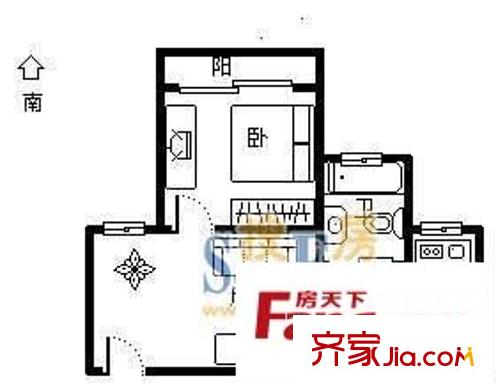 華南名苑戶型圖戶型圖 1室1廳1衛(wèi)1廚