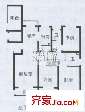 奥塞花园户型图上海 东苑利华苑 户型图 3室2厅2卫1厨