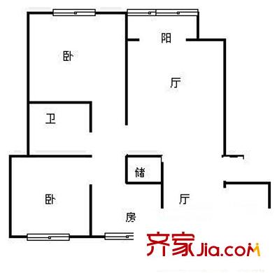 虹浦新城户型图户型图 3室2厅2卫1厨