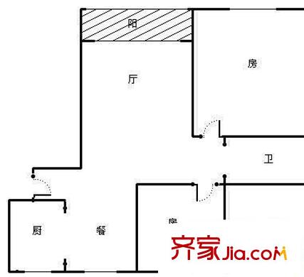 浦江丽都户型图户型图 88.2 2室2厅1卫1厨