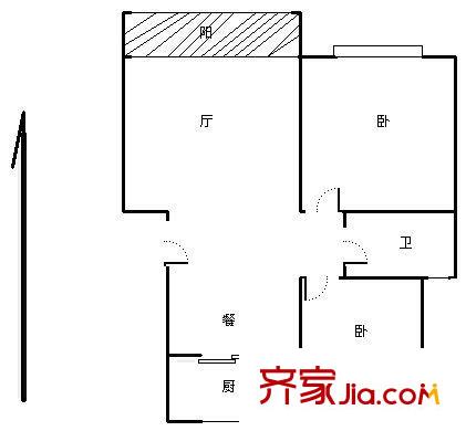 浦江丽都户型图 户型图 2室2厅1卫1厨