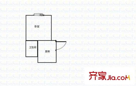 鑫唐佳苑戶型圖戶型圖 1室1廳1衛(wèi)1廚