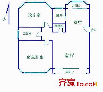 绿水家园户型图 户型图 2室2厅1卫1厨