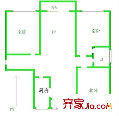 团结花苑 3室 户型图