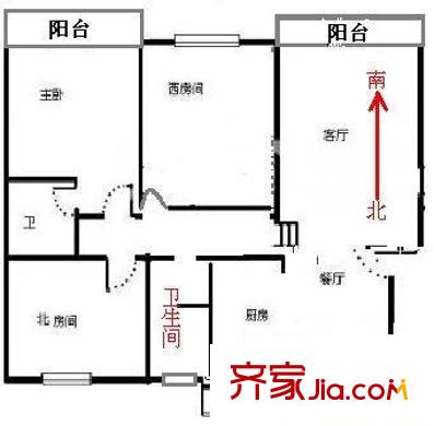 团结花苑 3室 户型图
