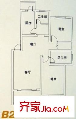 湯巷馨村 2室 戶型圖