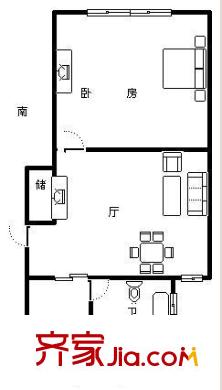 龙柏六村户型图户型图 1室1厅1卫1厨