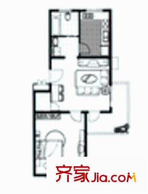 錦翠苑戶型圖1室1廳1衛(wèi)1廚