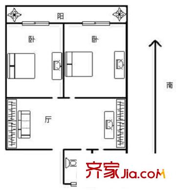 蔷薇二村 0室 户型图