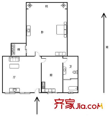 蔷薇二村 0室 户型图