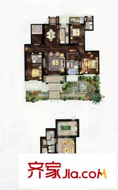金地藝華年戶(hù)型圖F1‘戶(hù)型圖 3室2廳2衛(wèi)1廚